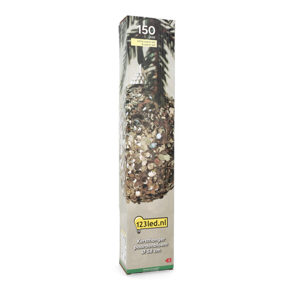 Kersthanger paardenbloem Ø 58 cm | Extra warm wit & warm wit | 150 lampjes  | Zwart LDR07345 - 8