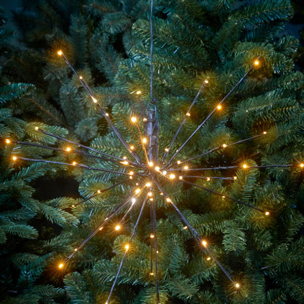 Kersthanger vuurwerk Ø 45 cm | Extra warm wit & warm wit | 72 lampjes  | Zwart LDR07347 - 4
