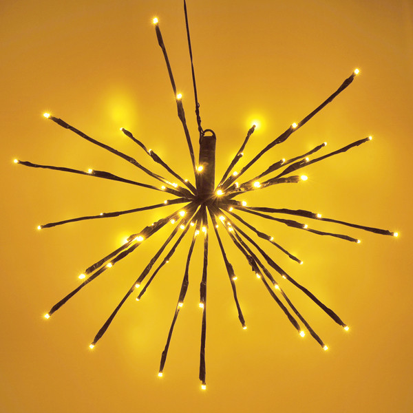 Kersthanger vuurwerk Ø 45 cm | Extra warm wit & warm wit | 72 lampjes  | Zwart LDR07347 - 2
