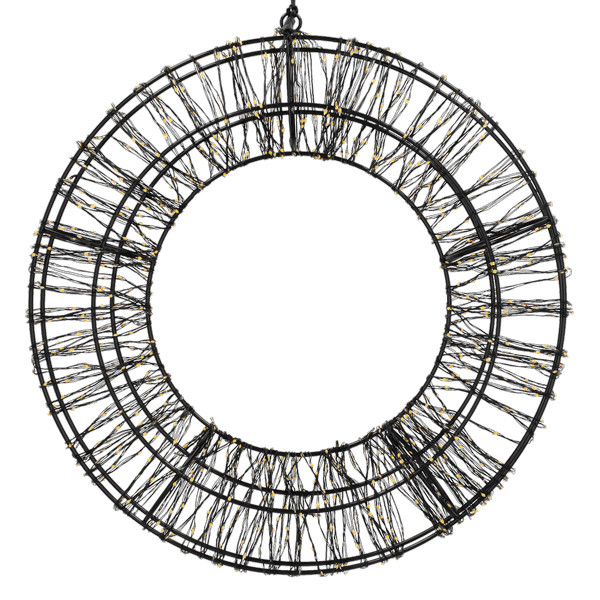Kerstkrans Ø 36 cm | Extra warm wit & warm wit | 1200 lampjes | Zwart LDR07328 - 4