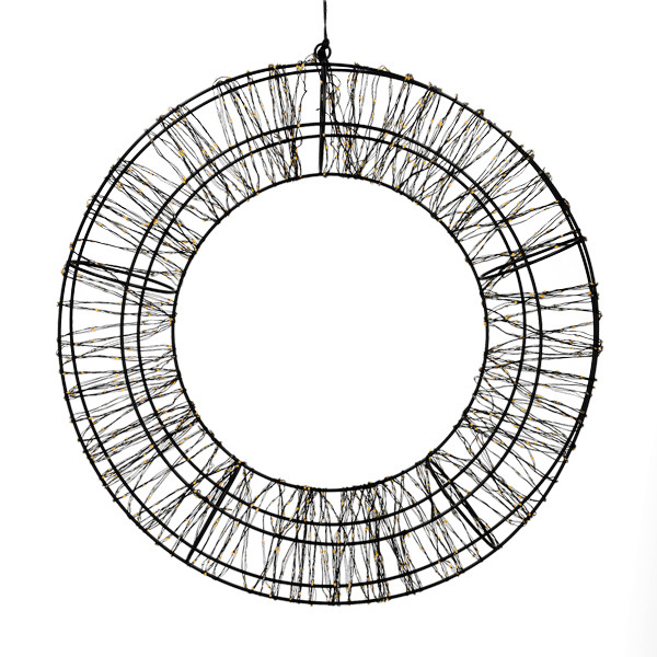 Kerstkrans Ø 48 cm | Extra warm wit & warm wit | 1440 lampjes | Zwart LDR07329 - 4