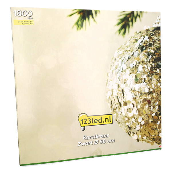 Kerstkrans Ø 58 cm | Extra warm wit & warm wit | 1800 lampjes | Zwart LDR07330 - 7