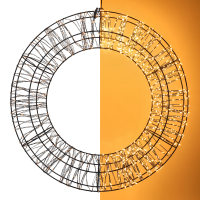 Kerstkrans Ø 58 cm | Extra warm wit & Twinkle | 1800 lampjes | Zwart LDR07398