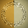 123led Kerstkrans met ophangoog | Ø 36 cm | Extra warm wit & warm wit | 800 lampjes | Zwart  LDR07270 - 1