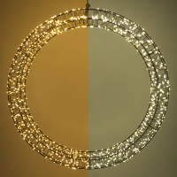 123led Kerstkrans met ophangoog | Ø 56 cm | Extra warm wit & warm wit | 1200 lampjes | Zwart  LDR07271