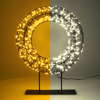Kerstkrans op voet | 28 cm | Extra warm wit & warm wit | 800 lampjes | Zwart LDR07324