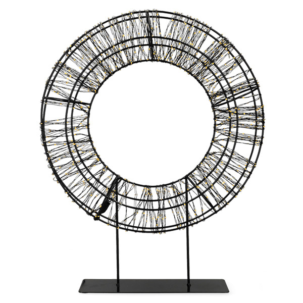 Kerstkrans op voet | 36 cm | Extra warm wit & warm wit | 1200 lampjes | Zwart LDR07325 - 4