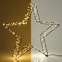 123led Kerstster 3D | 36 cm | Extra warm wit & warm wit | 300 lampjes | Zwart  LDR07266