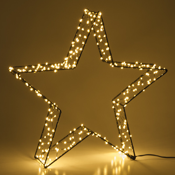 123led Kerstster 3D | 36 cm | Extra warm wit & warm wit | 300 lampjes | Zwart  LDR07266 - 3