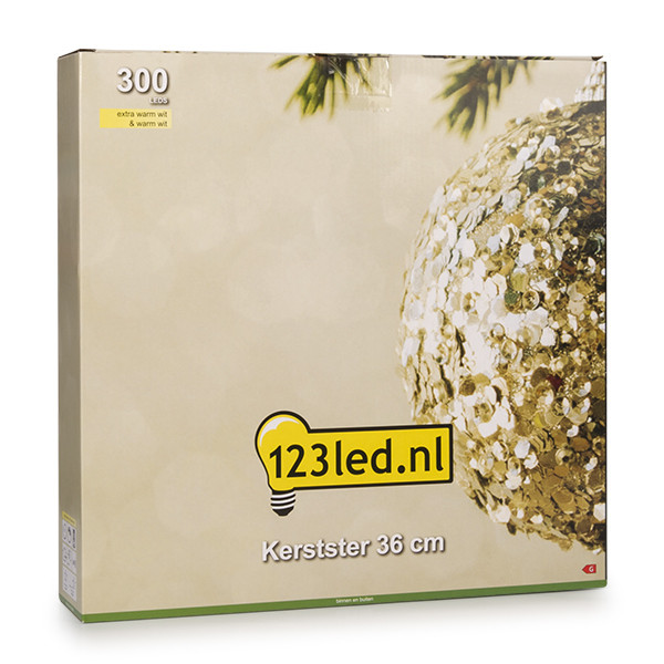 123led Kerstster 3D | 36 cm | Extra warm wit & warm wit | 300 lampjes | Zwart  LDR07266 - 7
