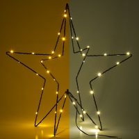 123led Kerstster 3D | 42 cm | Extra warm wit & warm wit | 46 lampjes | Zwart  LDR07264