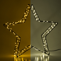 123led Kerstster 3D op batterijen | 26 cm | Extra warm wit & warm wit | 200 lampjes | Zwart  LDR07285