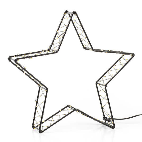 123led Kerstster 3D op batterijen | 26 cm | Extra warm wit & warm wit | 200 lampjes | Zwart  LDR07285 - 2