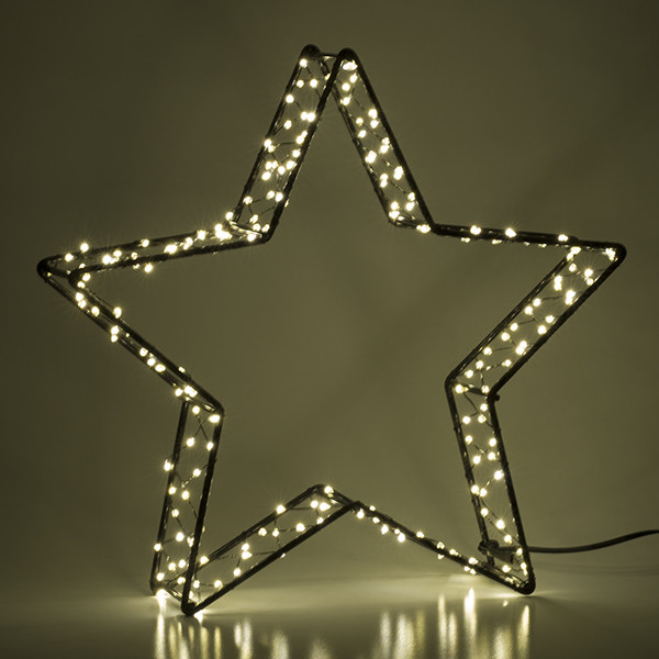 123led Kerstster 3D op batterijen | 26 cm | Extra warm wit & warm wit | 200 lampjes | Zwart  LDR07285 - 4