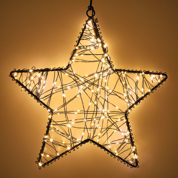 Kerstster hangend | 26 cm | Extra warm wit & Twinkle | 200 lampjes | Zwart LDR07387 - 2
