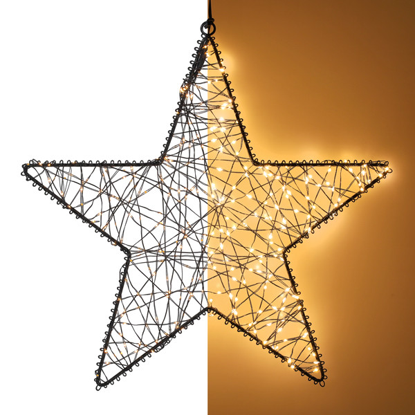 Kerstster hangend | 36 cm | Extra warm wit & Twinkle | 300 lampjes | Zwart LDR07388 - 1