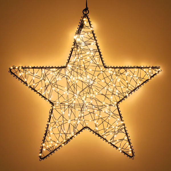 Kerstster hangend | 36 cm | Extra warm wit & Twinkle | 300 lampjes | Zwart LDR07388 - 2