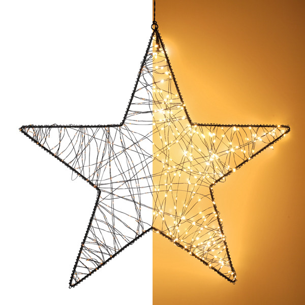 Kerstster hangend | 56 cm | Extra warm wit & Twinkle | 500 lampjes | Zwart LDR07389 - 1