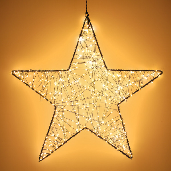 Kerstster hangend | 56 cm | Extra warm wit & Twinkle | 500 lampjes | Zwart LDR07389 - 2