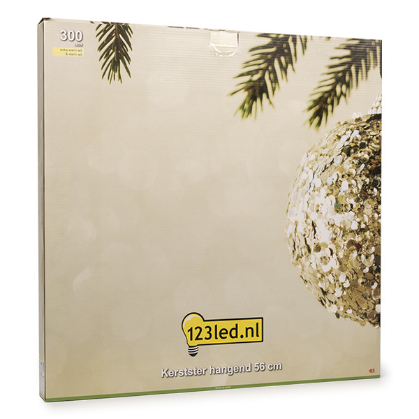 123led Kerstster hangend | 56 cm | Extra warm wit & warm wit | 300 lampjes | Zwart  LDR07275 - 7