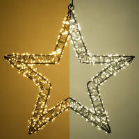 123led Kerstster met ophangoog | 36 cm | Extra warm wit & warm wit | 800 lampjes | Zwart  LDR07268