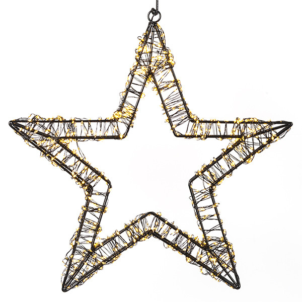 123led Kerstster met ophangoog | 36 cm | Extra warm wit & warm wit | 800 lampjes | Zwart  LDR07268 - 2