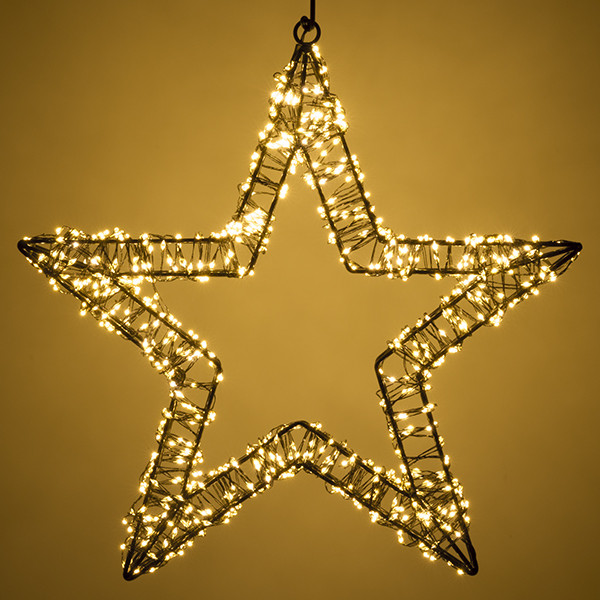 123led Kerstster met ophangoog | 36 cm | Extra warm wit & warm wit | 800 lampjes | Zwart  LDR07268 - 3