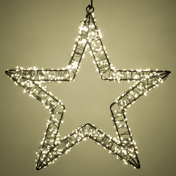 123led Kerstster met ophangoog | 36 cm | Extra warm wit & warm wit | 800 lampjes | Zwart  LDR07268 - 4