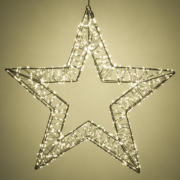 123led Kerstster met ophangoog | 56 cm | Extra warm wit & warm wit | 1200 lampjes | Zwart  LDR07269 - 4