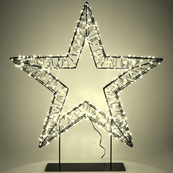 Kerstster op voet | 56 cm | Extra warm wit & warm wit | 1200 lampjes | Zwart LDR07327 - 3