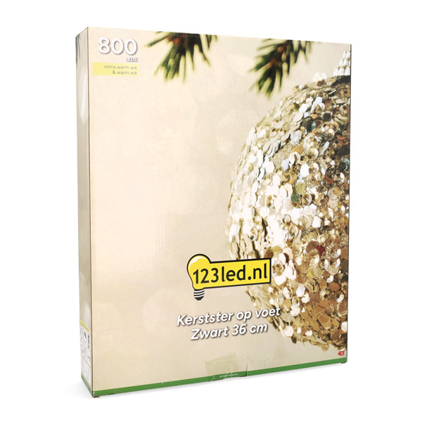Kerstster op voet 36 cm | Extra warm wit & warm wit | 800 lampjes | Zwart LDR07326 - 7