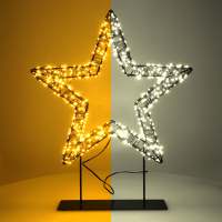Kerstster op voet 36 cm | Extra warm wit & warm wit | 800 lampjes | Zwart LDR07326