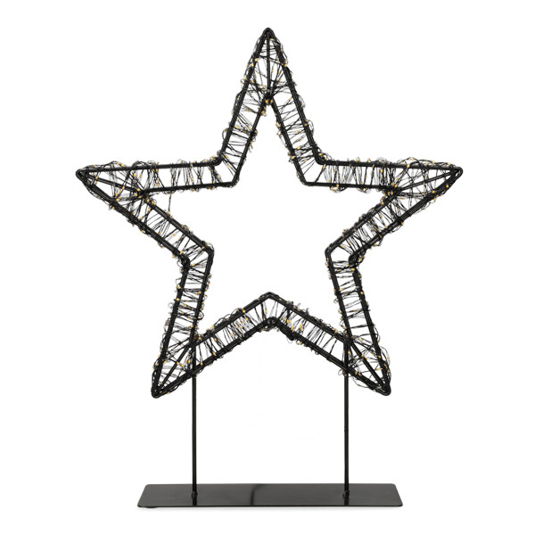 Kerstster op voet 36 cm | Extra warm wit & warm wit | 800 lampjes | Zwart LDR07326 - 4