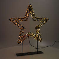 Kerstster op voet 36 cm | Extra warm wit & warm wit | 800 lampjes | Zwart LDR07326