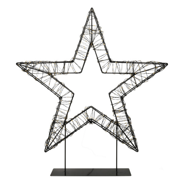 Kerstster op voet  56 cm | Extra warm wit & warm wit | 1200 lampjes | Zwart LDR07327 - 4
