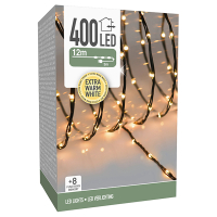123led Kerstverlichting 12 meter | Extra Warm Wit | Soft Wire | Zwart | 400 lampjes  LKO00684