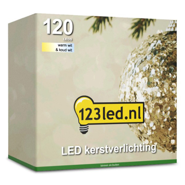 123led Kerstverlichting 12 meter | koud wit & warm wit | 120 lampjes  LDR07017 - 4