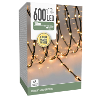 123led Kerstverlichting 18 meter | Extra Warm Wit | Soft Wire | Zwart | 600 lampjes  LKO00685