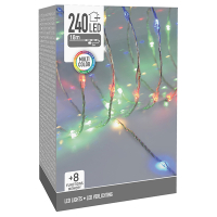 123led Kerstverlichting 18 meter | Multicolor | Soft Wire | Transparant | 240 lampjes  LKO00681