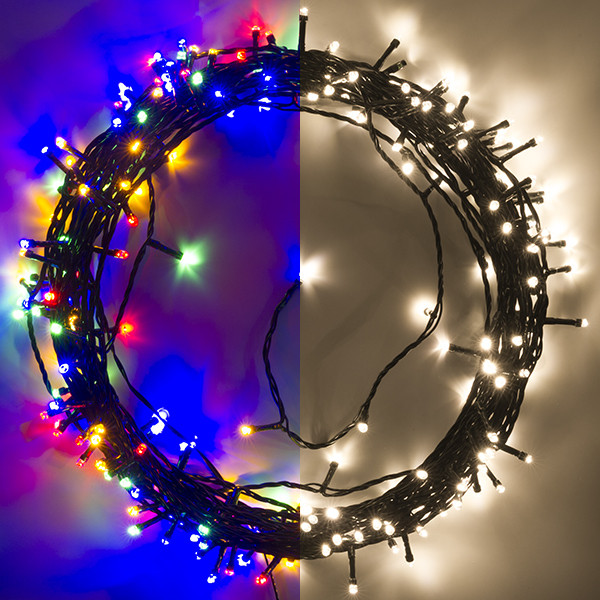 Kerstverlichting 21 meter | multicolor & wit 240 lampjes 123led.nl