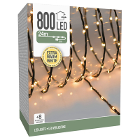 123led Kerstverlichting 24 meter | Extra Warm Wit | Soft Wire | Zwart | 800 lampjes  LKO00686