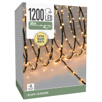 123led Kerstverlichting 39 meter | Extra Warm Wit | Soft Wire | Zwart | 1200 lampjes  LKO00688