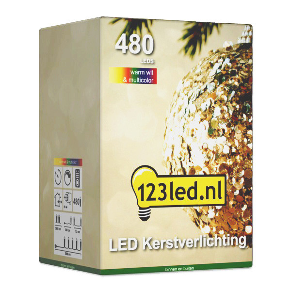 123led Kerstverlichting 39 meter | multicolor & warm wit | 480 lampjes  LDR07183 - 2
