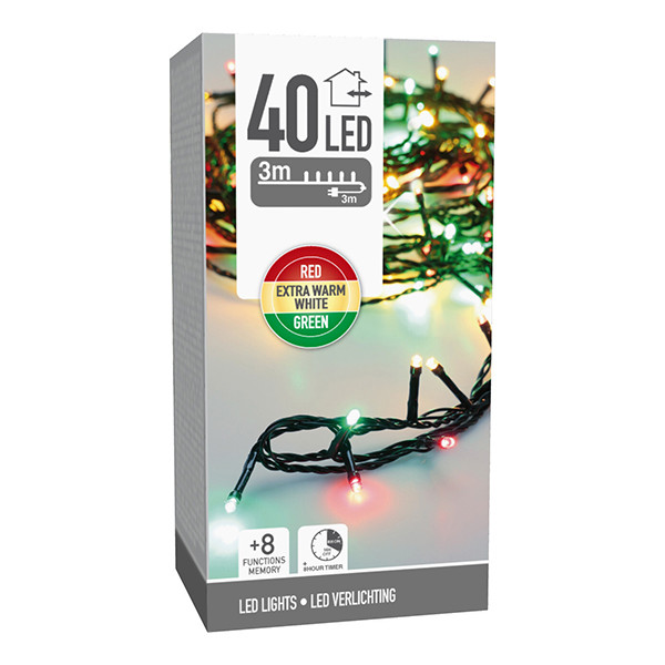 Kerstverlichting 6 meter | Rood, groen & extra warm wit | 40 lampjes LKO00853 Kerstverlichting 6 meter | Rood, groen & extra warm wit | 40 lampjes LKO00853 - 1
