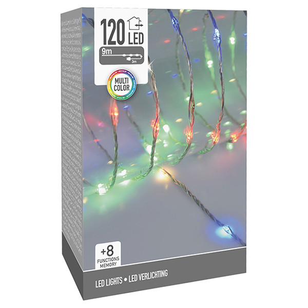 123led Kerstverlichting 9 meter | Multicolor | Soft Wire | Transparant | 120 lampjes  LKO00679 - 1