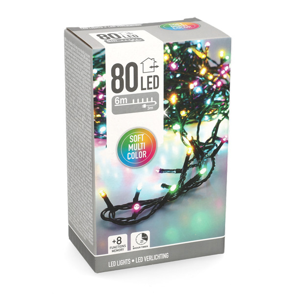 Kerstverlichting 9 meter | Soft multicolor | 80 lampjes LKO00847 Kerstverlichting 9 meter | Soft multicolor | 80 lampjes LKO00847 - 6