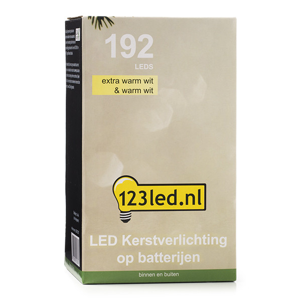 123led Kerstverlichting op batterijen 14,7 meter | extra warm wit & warm wit | 192 lampjes met timer  LDR07148 - 7