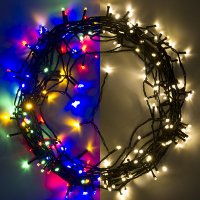 123led Kerstverlichting op batterijen 14,7 meter | multicolor & warm wit | 192 lampjes met timer  LDR07296