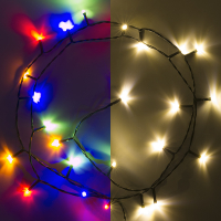 123led Kerstverlichting op batterijen 2,1 meter | multicolor & warm wit | 24 lampjes met timer  LDR07293