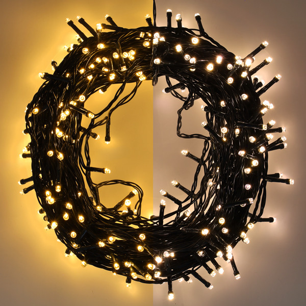 Kerstverlichting op batterijen 27,6 meter | extra warm wit & warm wit | 368 lampjes met timer LDR07415 - 1